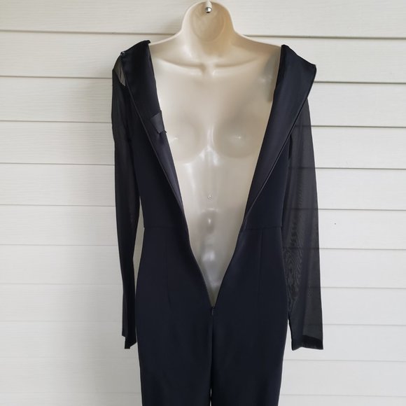 Cushnie Et Ochs Black Jumpsuit with Sheer Sleeves Like new - Picture 12 of 14